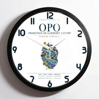 Thumbnail for Porto Francisco Sá Carneiro Airport (OPO) design on white framed wall clock