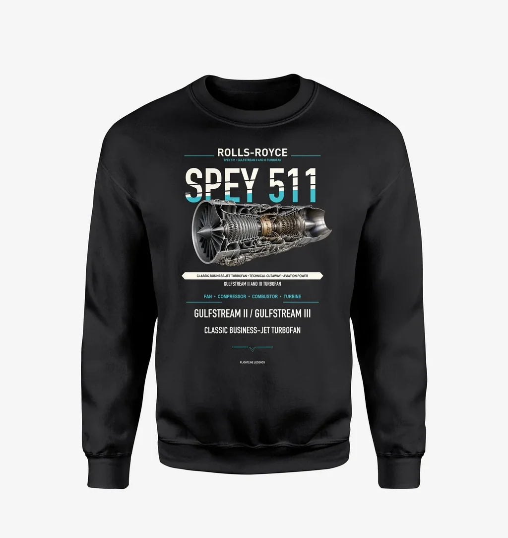 SPEY 511 design on black sweatshirt
