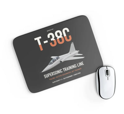 T-38C Talon design on black rectangle mouse pad
