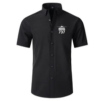 Thumbnail for Boeing 737 & Plane Short Sleeve aviation design printed on soft cotton 2D-printed shirt.