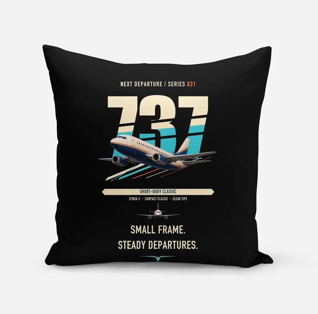 Boeing 737-500 Classic design on black pillow