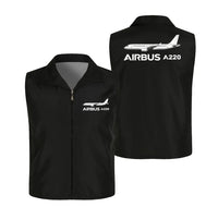Thumbnail for The Airbus A220 Thin Style aviation design printed on lightweight shell with sleeveless design thin vest.