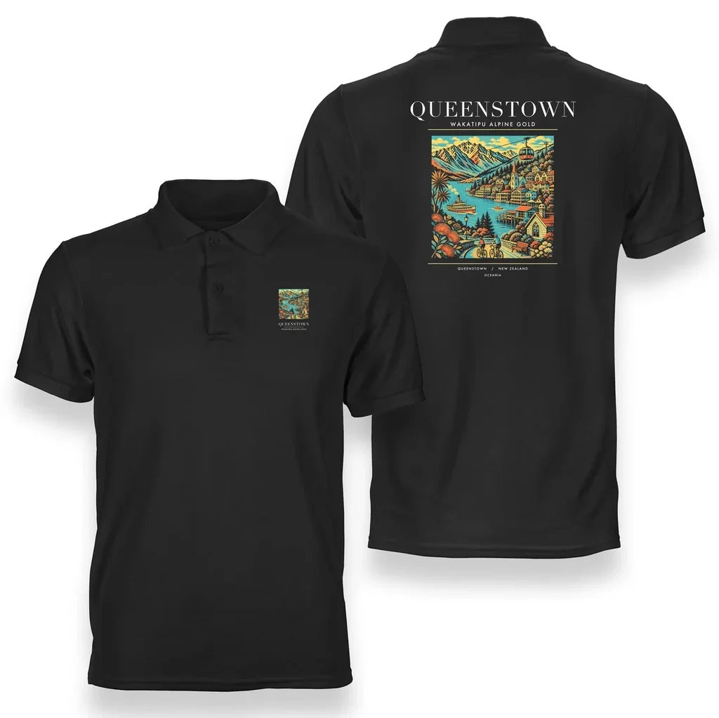 QUEENSTOWN - Poster - Double-Side Polo - Black