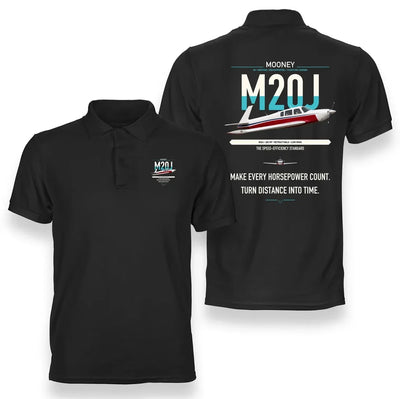 Mooney M20J 201 design on black double-side polo t-shirt, double-side print