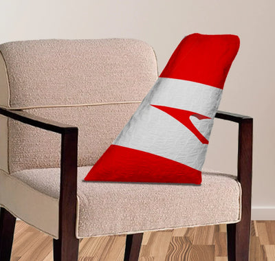Austrian Airlines aviation design on soft polyester filling aircraft tail pillow.