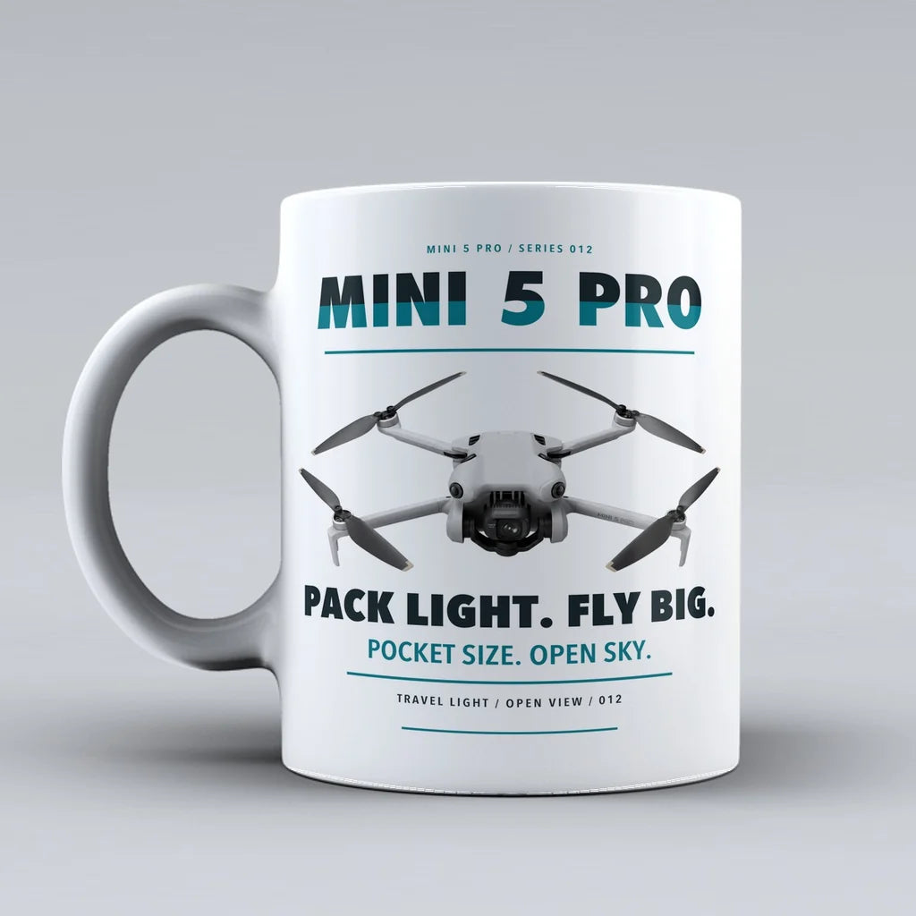 Mini 5 Pro Mug design on white dji