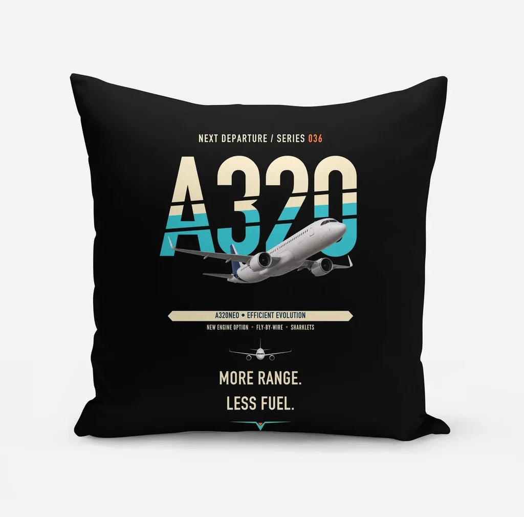 Airbus A320neo design on black pillow