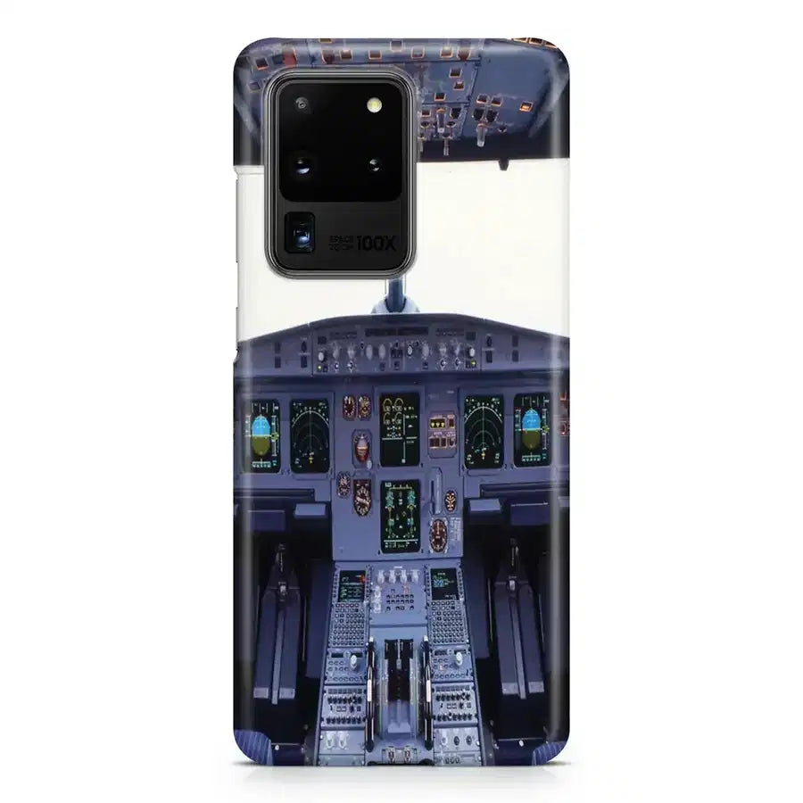 Airbus A320 Cockpit Wide Printed Samsung Case - Vertical