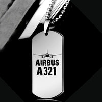 Thumbnail for Side view of Airbus A321 & Plane aviation necklace in polished metal, polished finish.