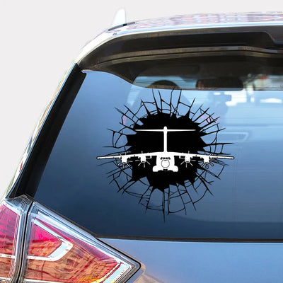Airbus A400M Silhouette Car aviation design car sticker in weather-resistant vinyl.
