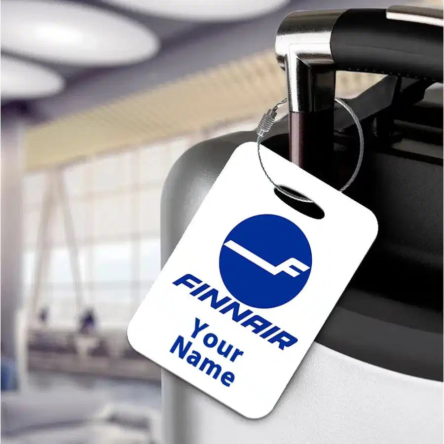 Finnair Airlines aviation print acrylic luggage tag, durable acrylic.