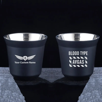 Because I was Inverted aviation design on double-wall coffee mug, vacuum-insulated double-wall.