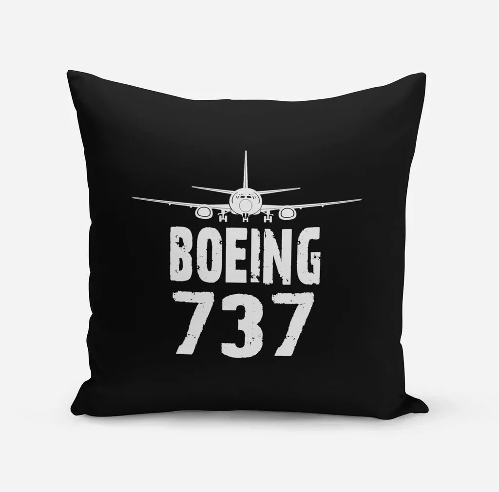 Boeing 737 & Plane aviation design on soft polyester filling pillow.