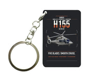 Thumbnail for Airbus H155 EC155 B1 design on black designed key chain, double-side print