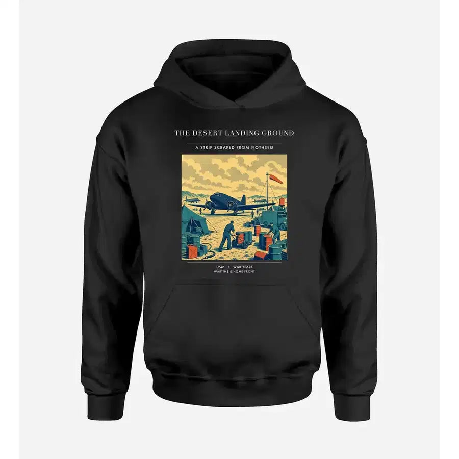 VINTAGE G4517 - The Desert Landing Ground - Premium Hoodie design on black premium