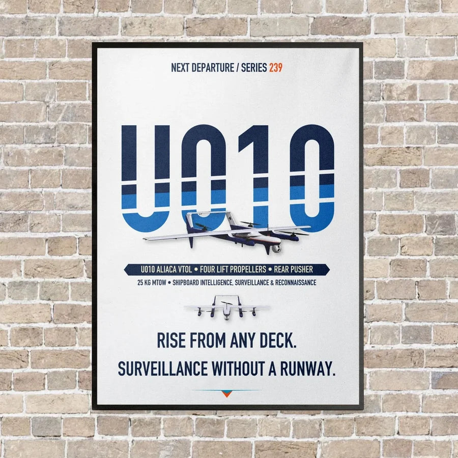 Airbus U010 Aliaca VTOL vertical canvas print - framed - white background