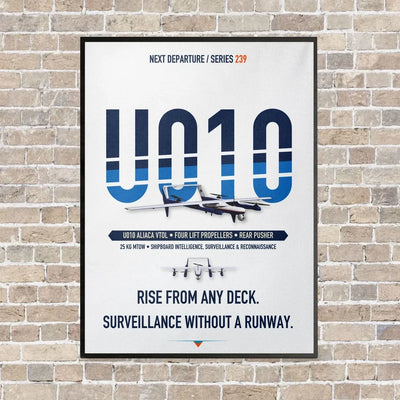 Airbus U010 Aliaca VTOL vertical canvas print - framed - white background