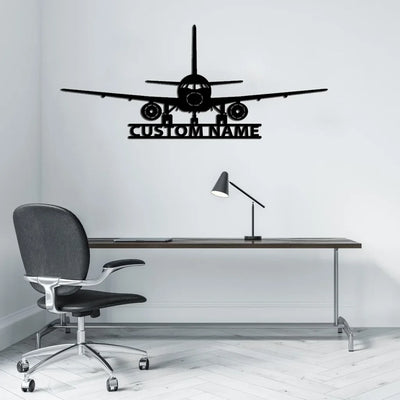 Sukhoi Superjet 100 Silhouette aviation design on durable metal with painted finish metal wall sign.