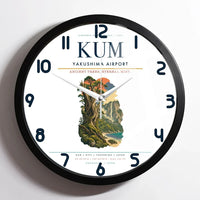 Thumbnail for Yakushima Airport (KUM) design on white framed wall clock