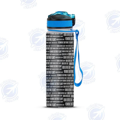 Remove Before Flight 3-Black Sports aviation design on sport kettle, insulated bottle with sport spout.