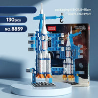 Thumbnail for 130pcs 8859 Lego-Compatible Rocket Space Shuttle Launch Center Building Blocks aviation themed Lego-style model aircraft in A.
