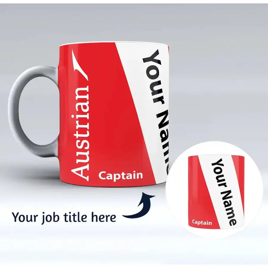 Austrian Airlines Designed Ceramic White Mugs - view 1