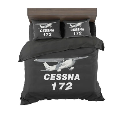 The Cessna 172 aviation design on soft cotton blend bedding set.