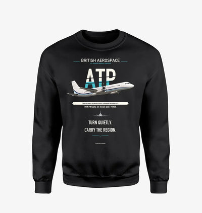 British Aerospace ATP design on black sweatshirt