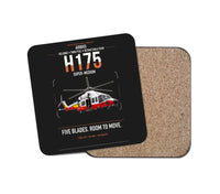 Thumbnail for Airbus H175 design on black 1 piece coaster