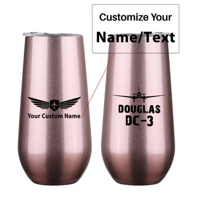 Douglas DC-3 & Plane 6oz Egg aviation design on 6oz egg cup, compact 6oz ceramic.