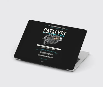CATALYST design on black MacBook case
