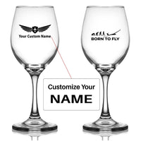 Thumbnail for Customisable Born to Fly Wine Glass