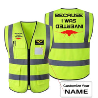 Thumbnail for Because I was Inverted aviation design printed on high-visibility reflective fabric reflective vest.