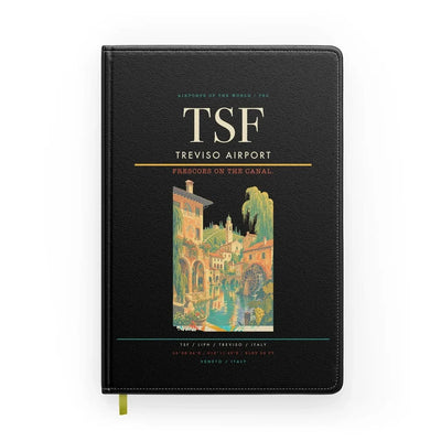 Treviso Airport (TSF) design on black notebook