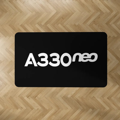 A330neo & Text aviation design on durable carpet pile with non-slip backing rectangle carpet floor mat.