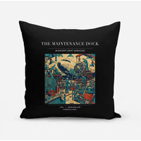 Thumbnail for VINTAGE G4094 - The Maintenance Dock - Designed Pillows design on black