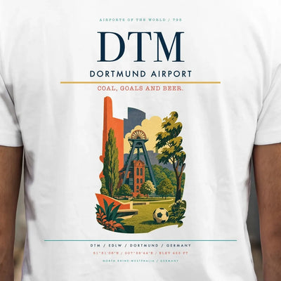 Dortmund Airport (DTM) double-side t-shirt design close-up cover