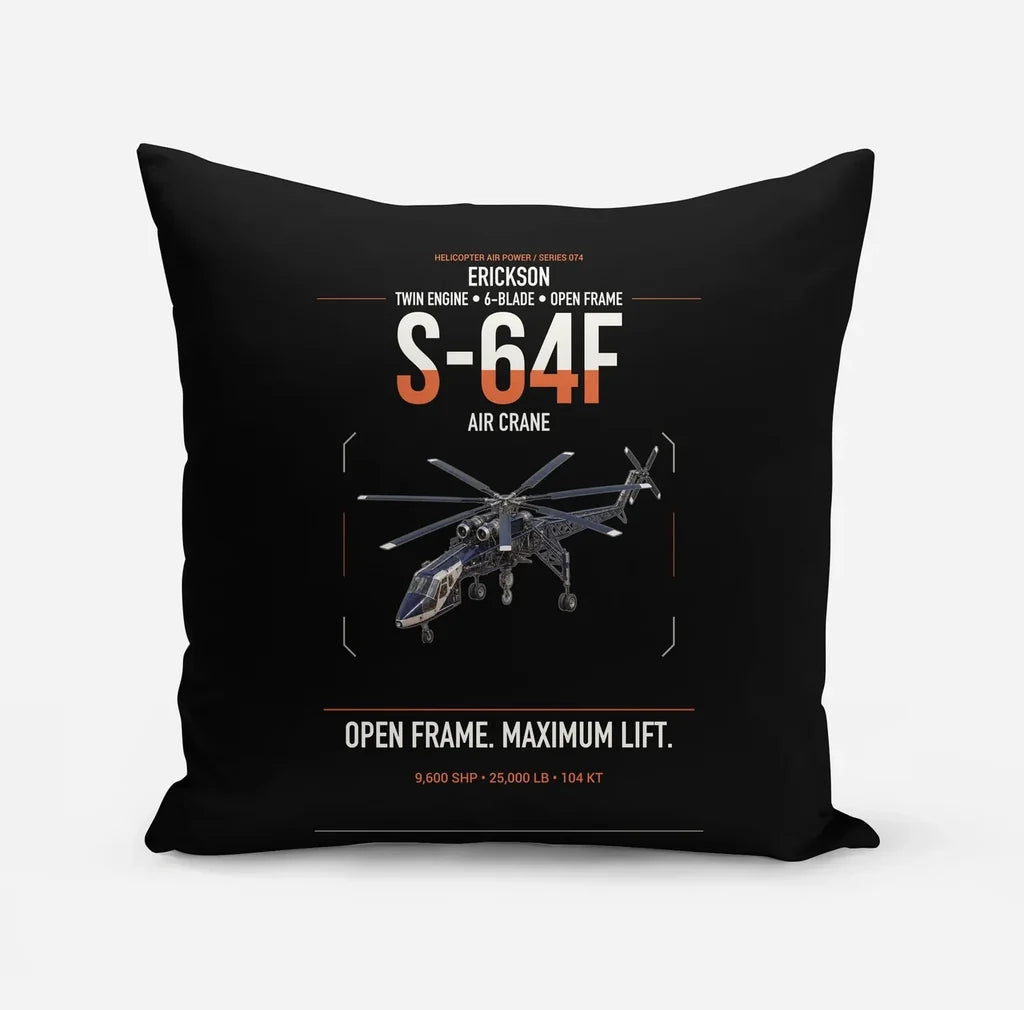 Erickson S-64F Air Crane design on black pillow