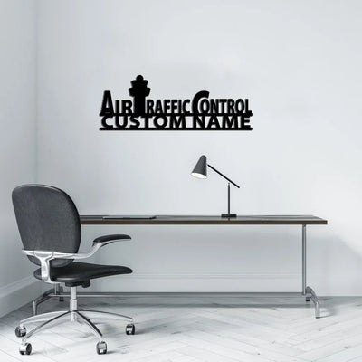 Air Traffic Control aviation design on durable metal with painted finish metal wall sign.