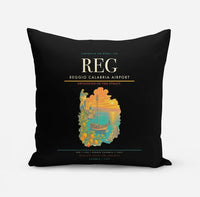 Thumbnail for Reggio Calabria Airport (REG) design on black pillow