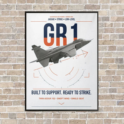 SEPECAT Jaguar GR1 vertical canvas print - framed - white background