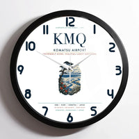 Thumbnail for Komatsu Airport (KMQ) design on white framed wall clock