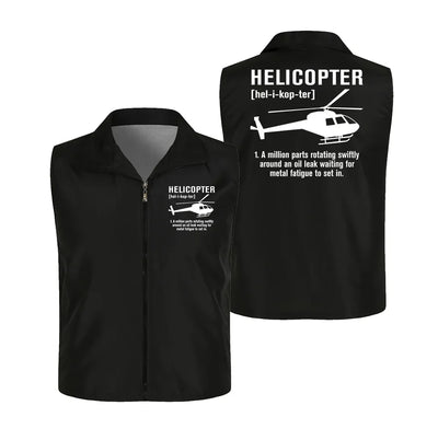 Helicopter [Noun] Thin Style aviation design printed on lightweight shell with sleeveless design thin vest.
