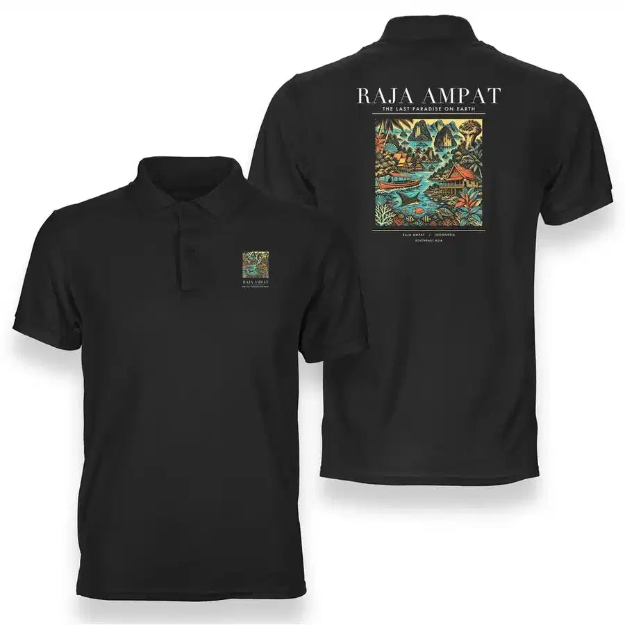 RAJA AMPAT - Poster - Double-Side Polo - Black