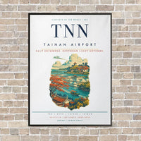 Thumbnail for Tainan Airport TNN vertical canvas print - framed - white background