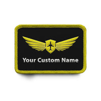 Thumbnail for Custom Name (Badge 2) & Embroidered aviation design patch in embroidered fabric.