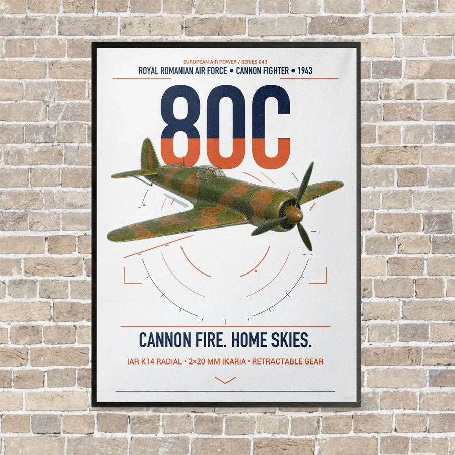 IAR 80C vertical canvas print - framed - white background