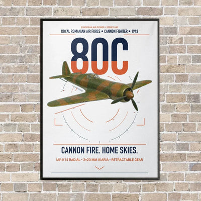 IAR 80C vertical canvas print - framed - white background