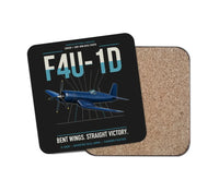 Thumbnail for F4U-1D Corsair design on black 1 piece coaster