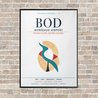 Thumbnail for Bordeaux Airport BOD vertical canvas print - framed - white background